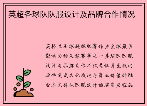 英超各球队队服设计及品牌合作情况